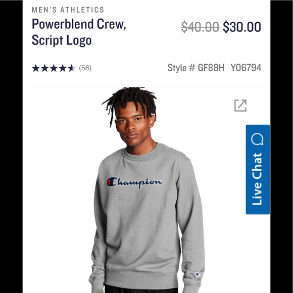 Champion Powerblend crew neck script logo sweater - Picture 2 of 2